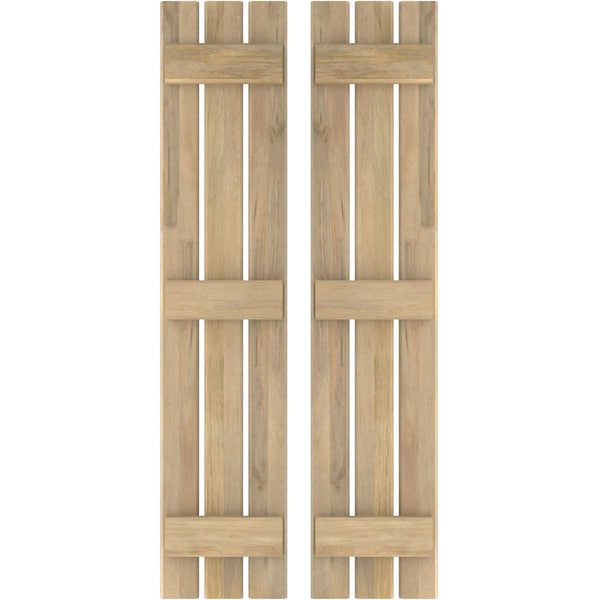 Ekena Millwork Americraft 3-Board, 3 Batten Exterior Real Wood Spaced Board-n-Batten Shutters, ARW401SB311X36UNH, PR ARW401SB311X36UNH - main